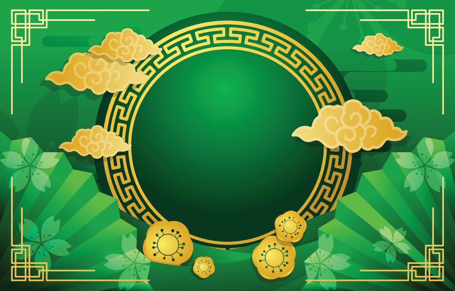 ano novo chinês verde jade vetor