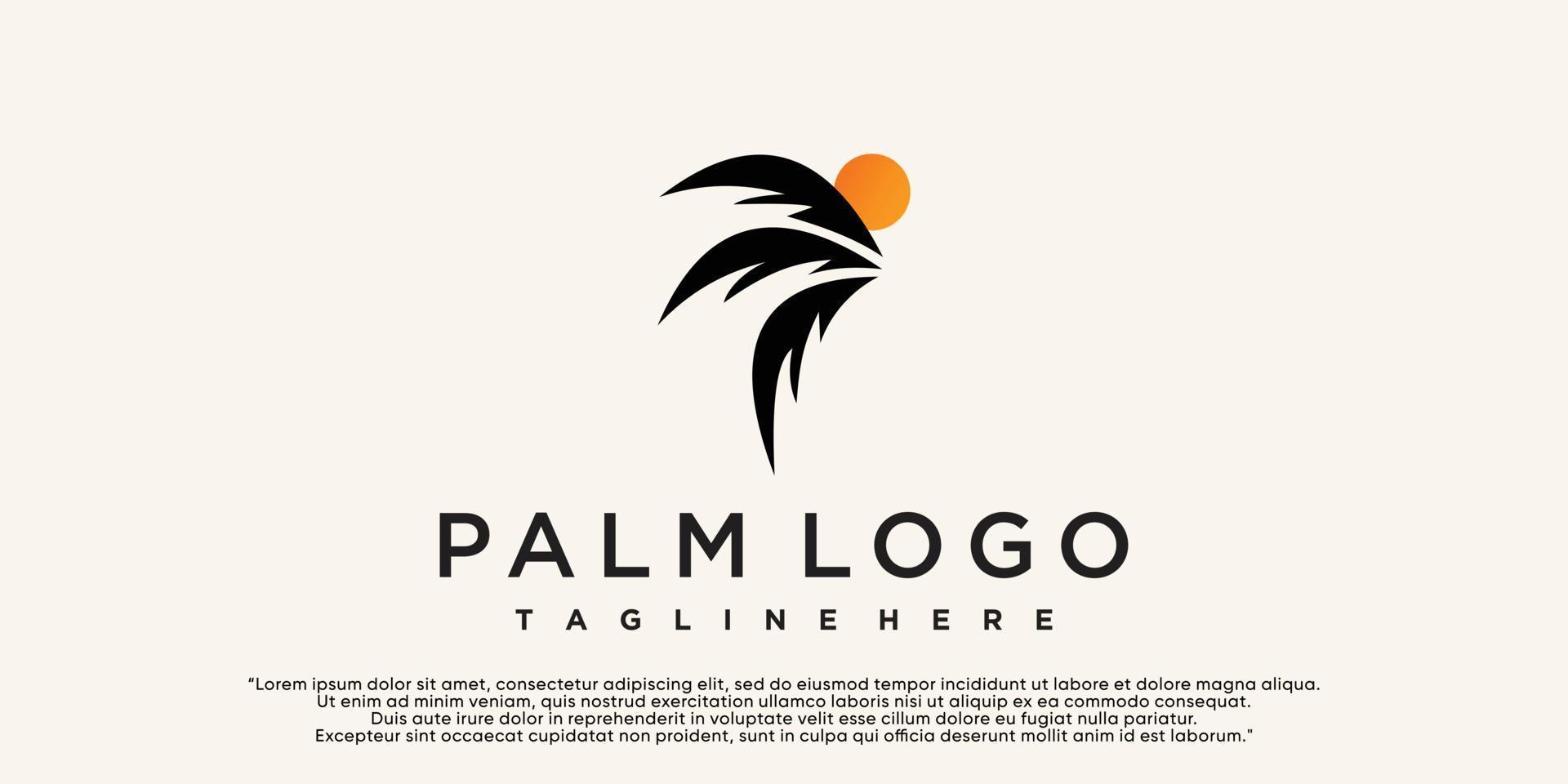 coleção de logotipo de palmeira com conceito de elemento criativo vetor premium vetor premium