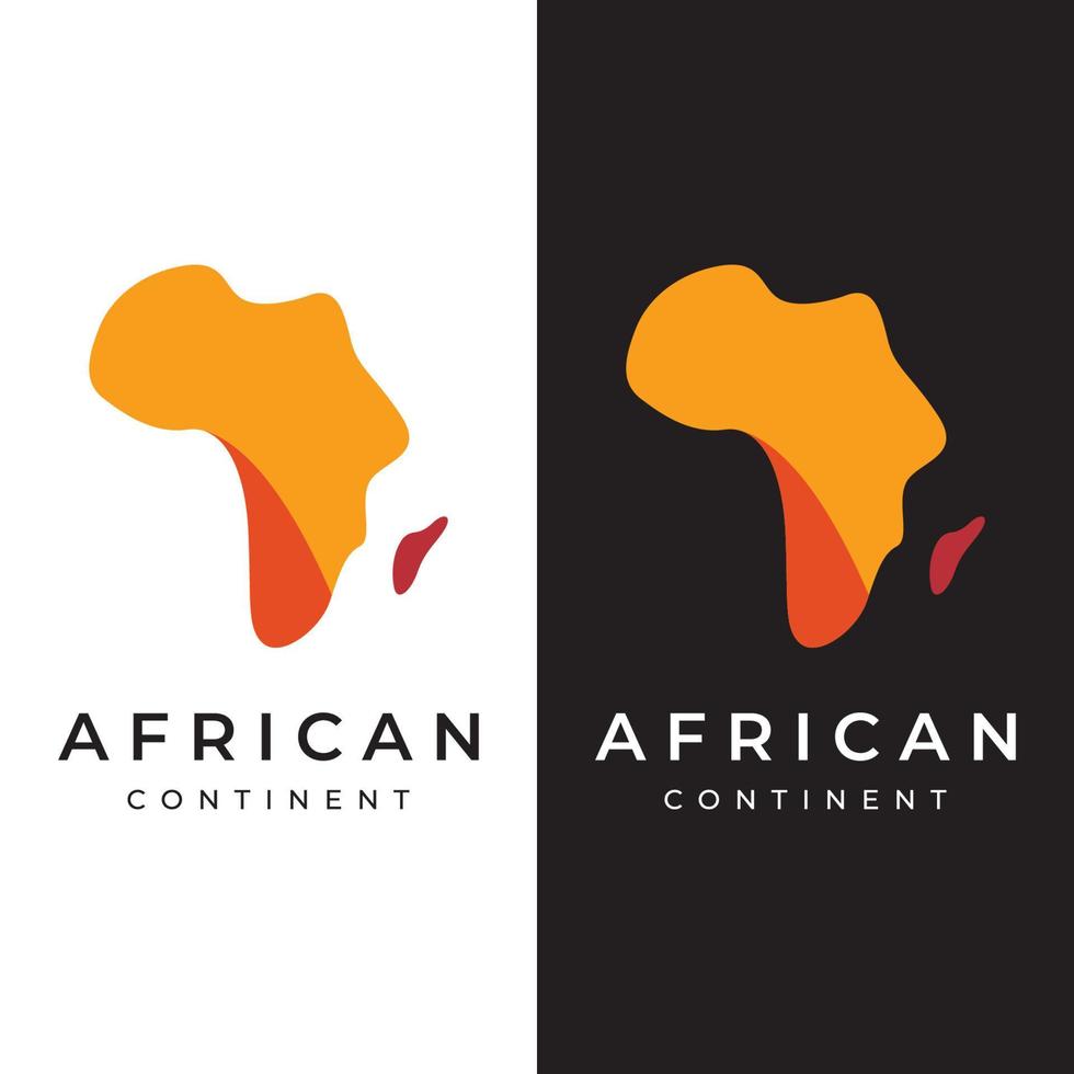 design de modelo de logotipo de mapa do continente africano abstrato, viagens e passeios na áfrica. com conceito de design vetorial. vetor