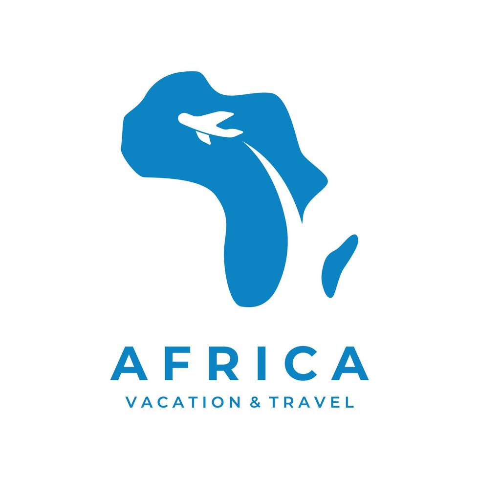 design de modelo de logotipo de mapa do continente africano abstrato, viagens e passeios na áfrica. com conceito de design vetorial. vetor