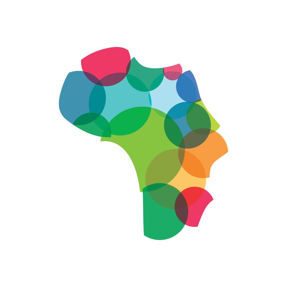design de modelo de logotipo de mapa do continente africano abstrato, viagens e passeios na áfrica. com conceito de design vetorial. vetor