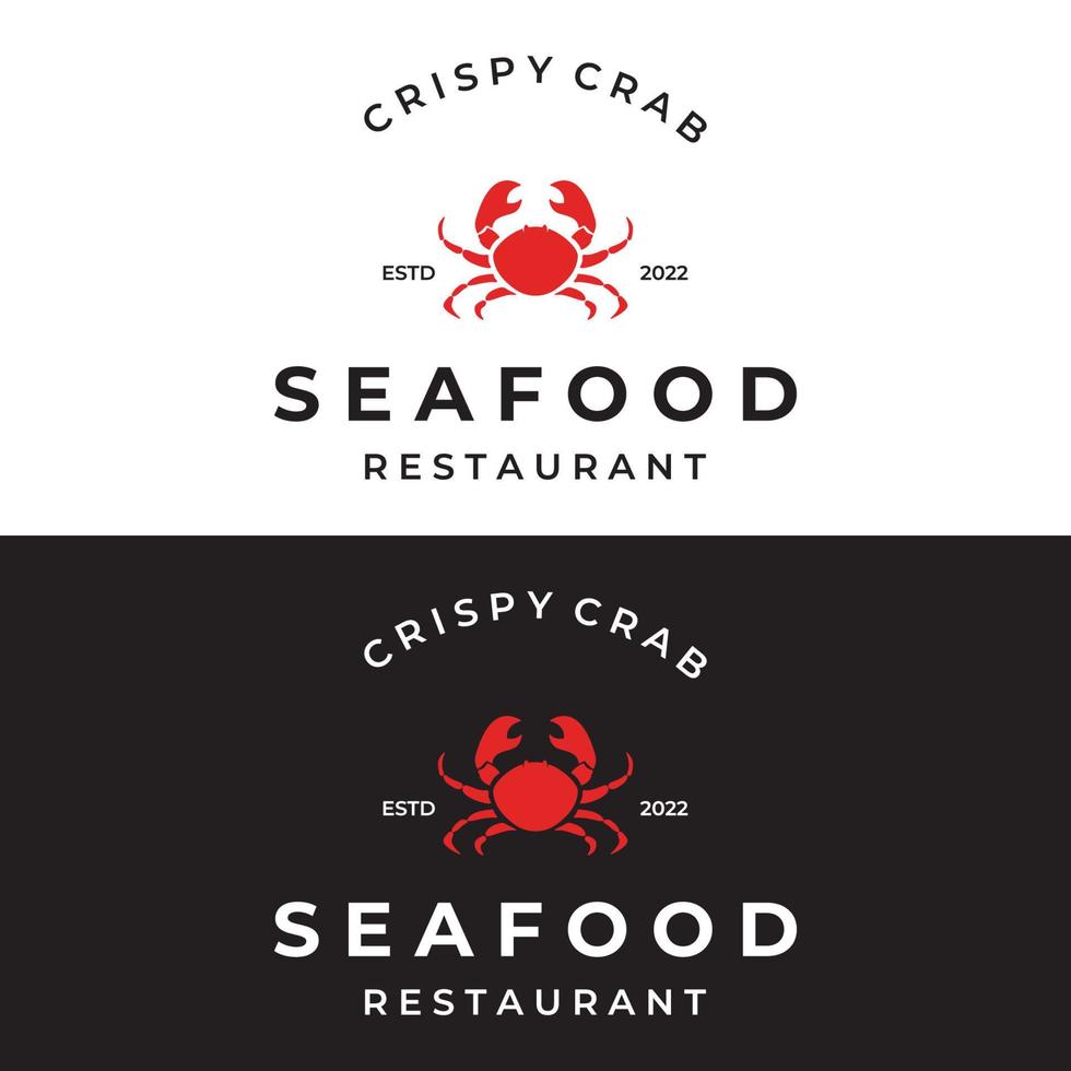 design de modelo de logotipo abstrato de caranguejo ou frutos do mar para negócios, restaurante e loja. vetor