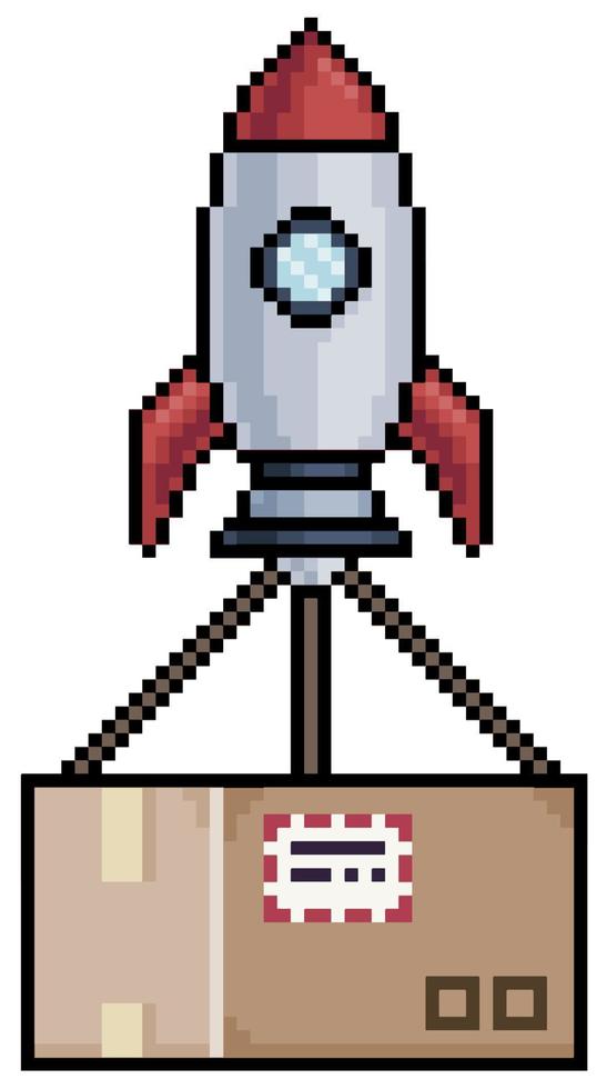 Caixa de pedidos de pixel art com escudo. ordem segura, ícone