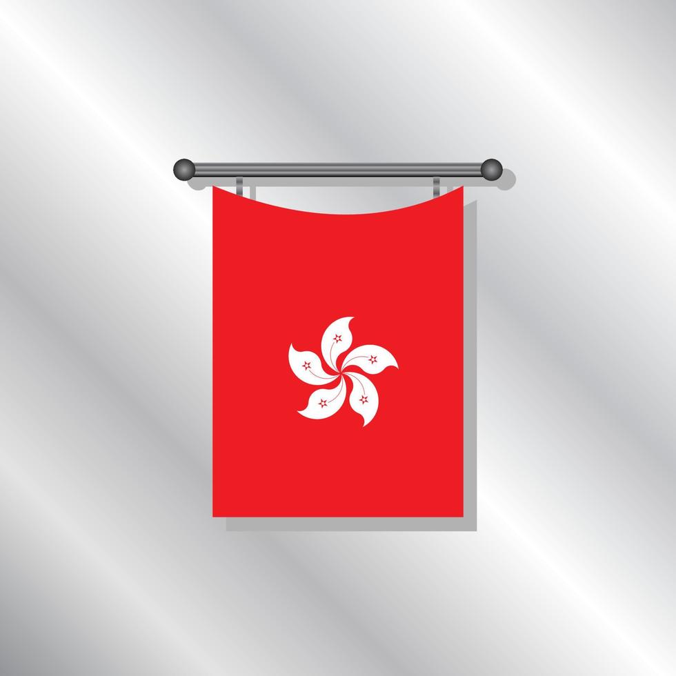 ilustração do modelo de bandeira de hong kong vetor