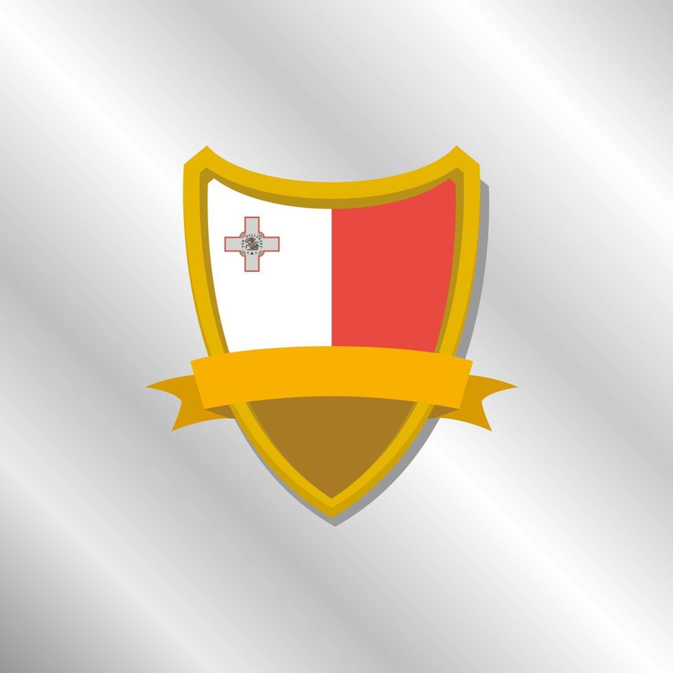 ilustração do modelo de bandeira de malta vetor