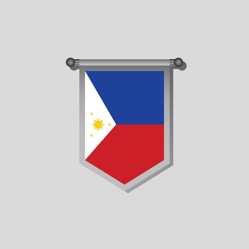 ilustração do modelo de bandeira das filipinas vetor