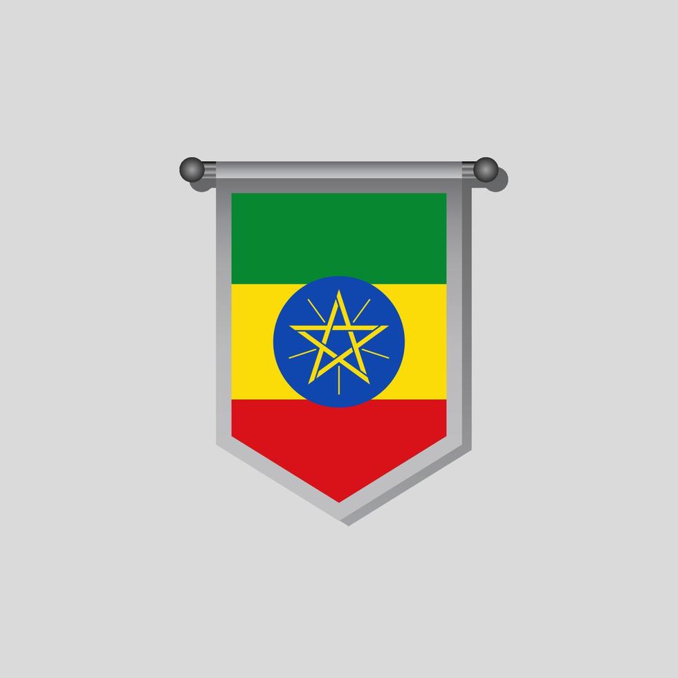 ilustração do modelo de bandeira da etiópia vetor