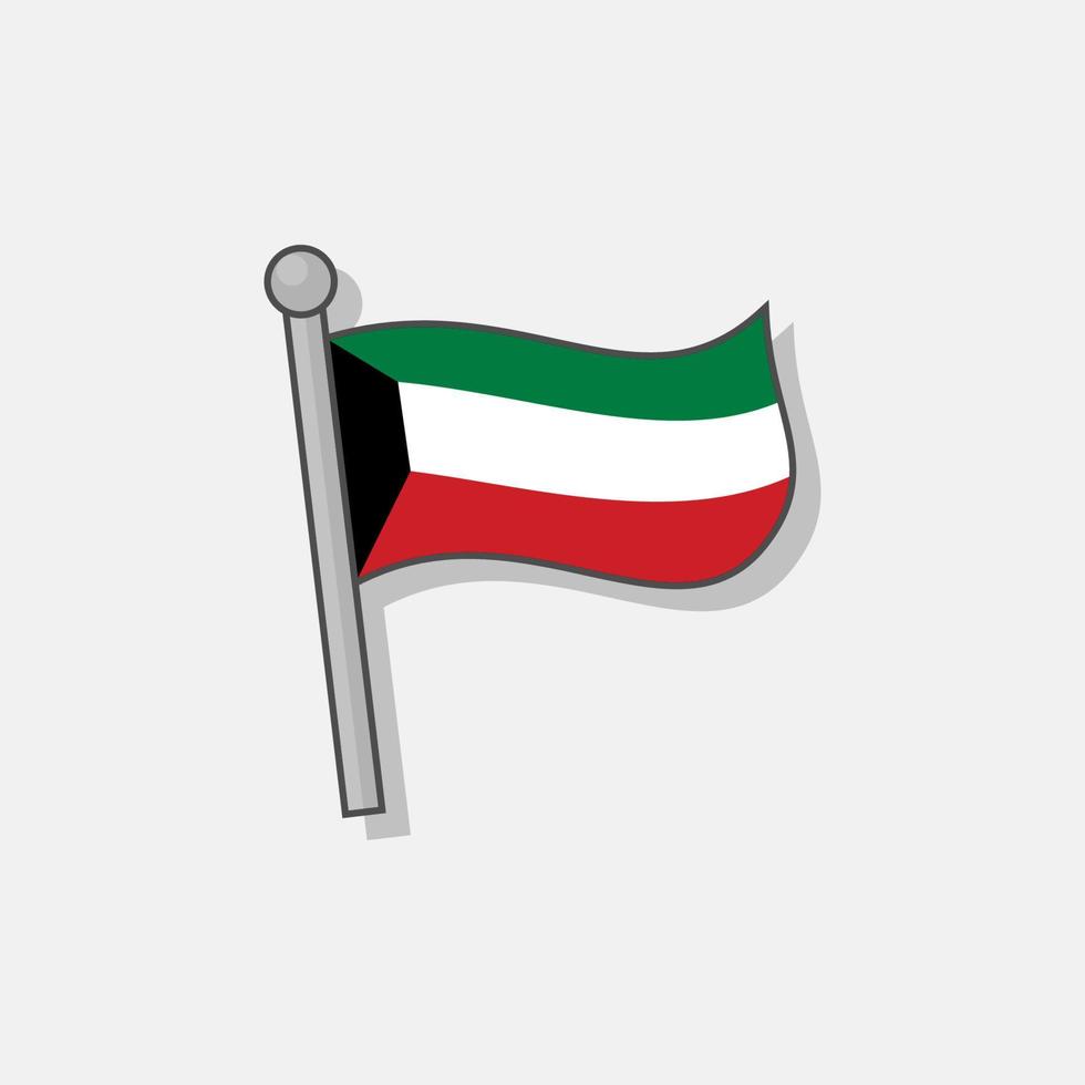 ilustração do modelo de bandeira do kuwait vetor