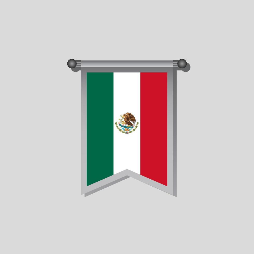 ilustração do modelo de bandeira do méxico vetor