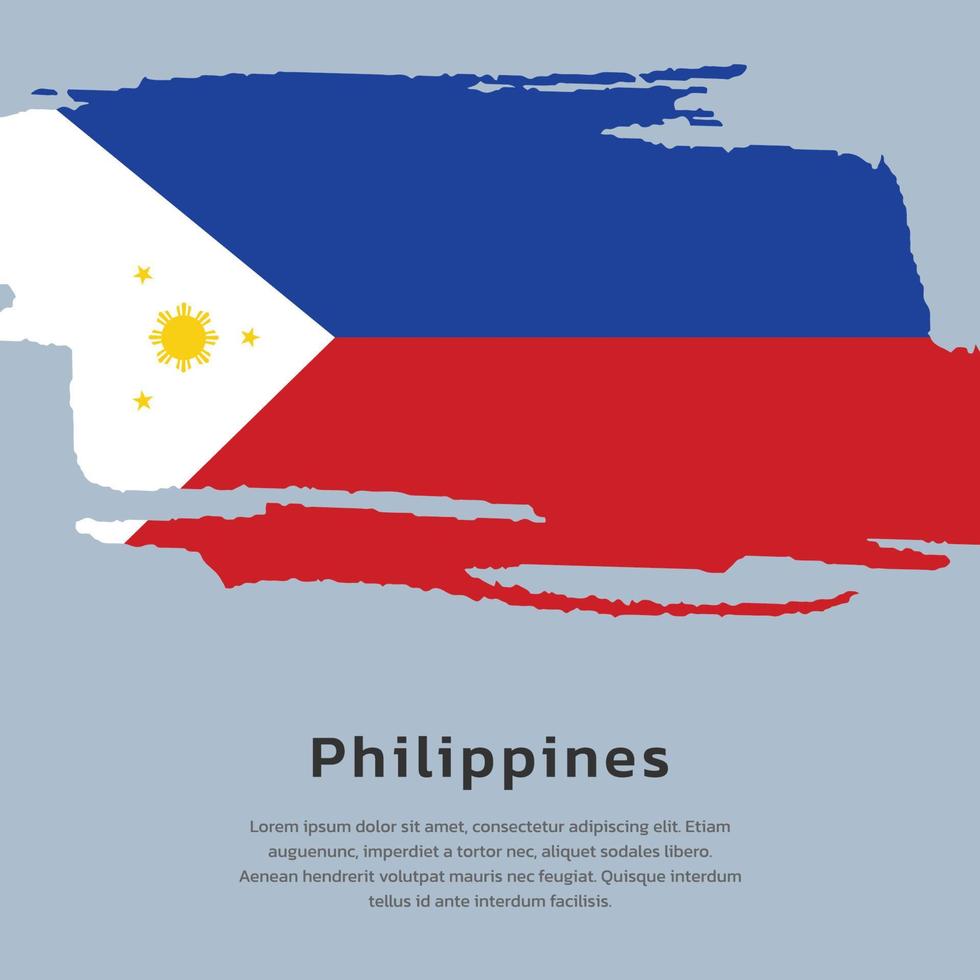 ilustração do modelo de bandeira das filipinas vetor