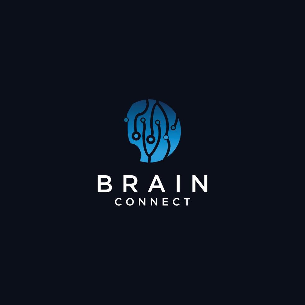 modelo de design de ícone de logotipo de cérebro de liberdade vetor plana