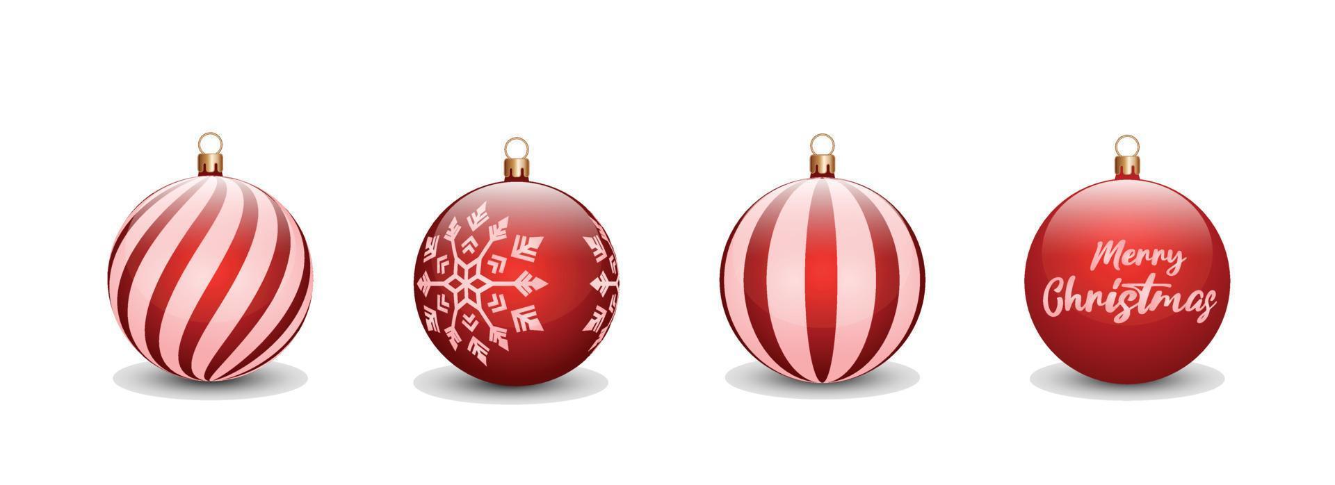 conjunto de conceito de bolas de natal para celebração do dia de natal. pode ser usado para ativos de design, convites, cartazes, banners, outdoors com o conceito de natal vetor