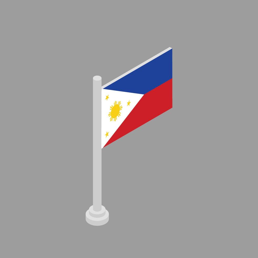 ilustração do modelo de bandeira das filipinas vetor