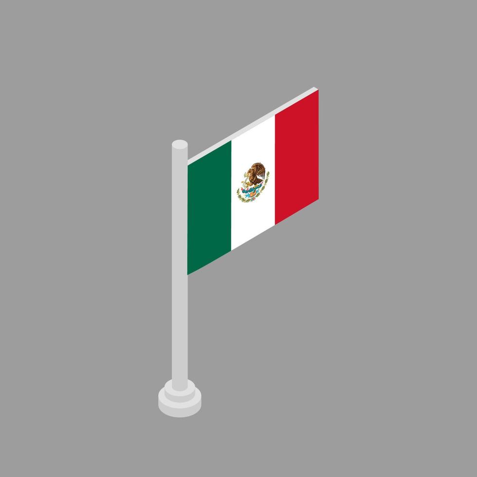 ilustração do modelo de bandeira do méxico vetor