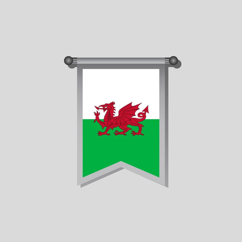 ilustração do modelo de bandeira de gales vetor