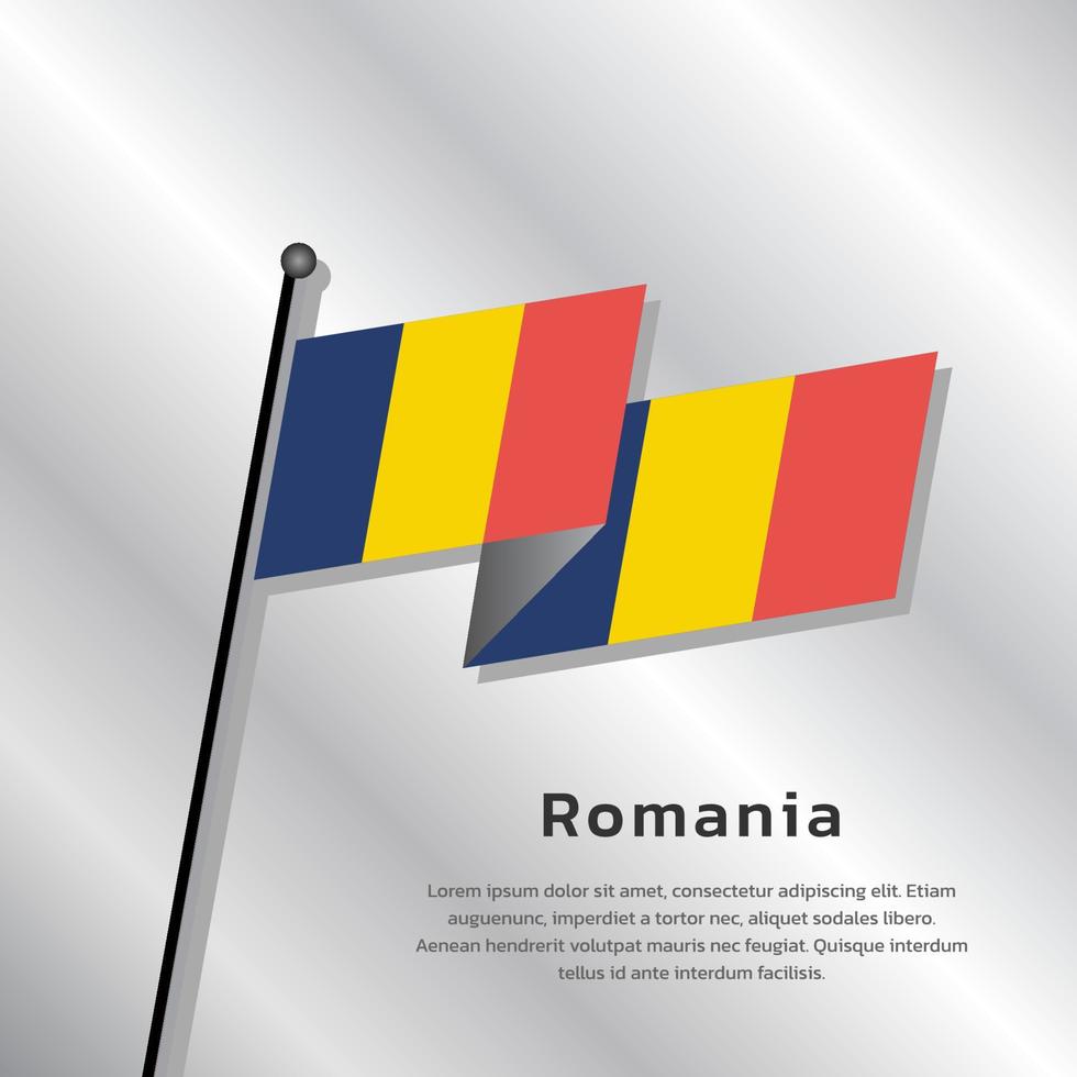 ilustração do modelo de bandeira da romênia vetor