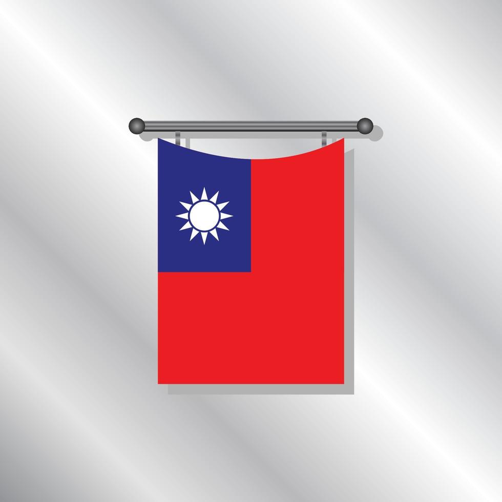 ilustração do modelo de bandeira de taiwan vetor