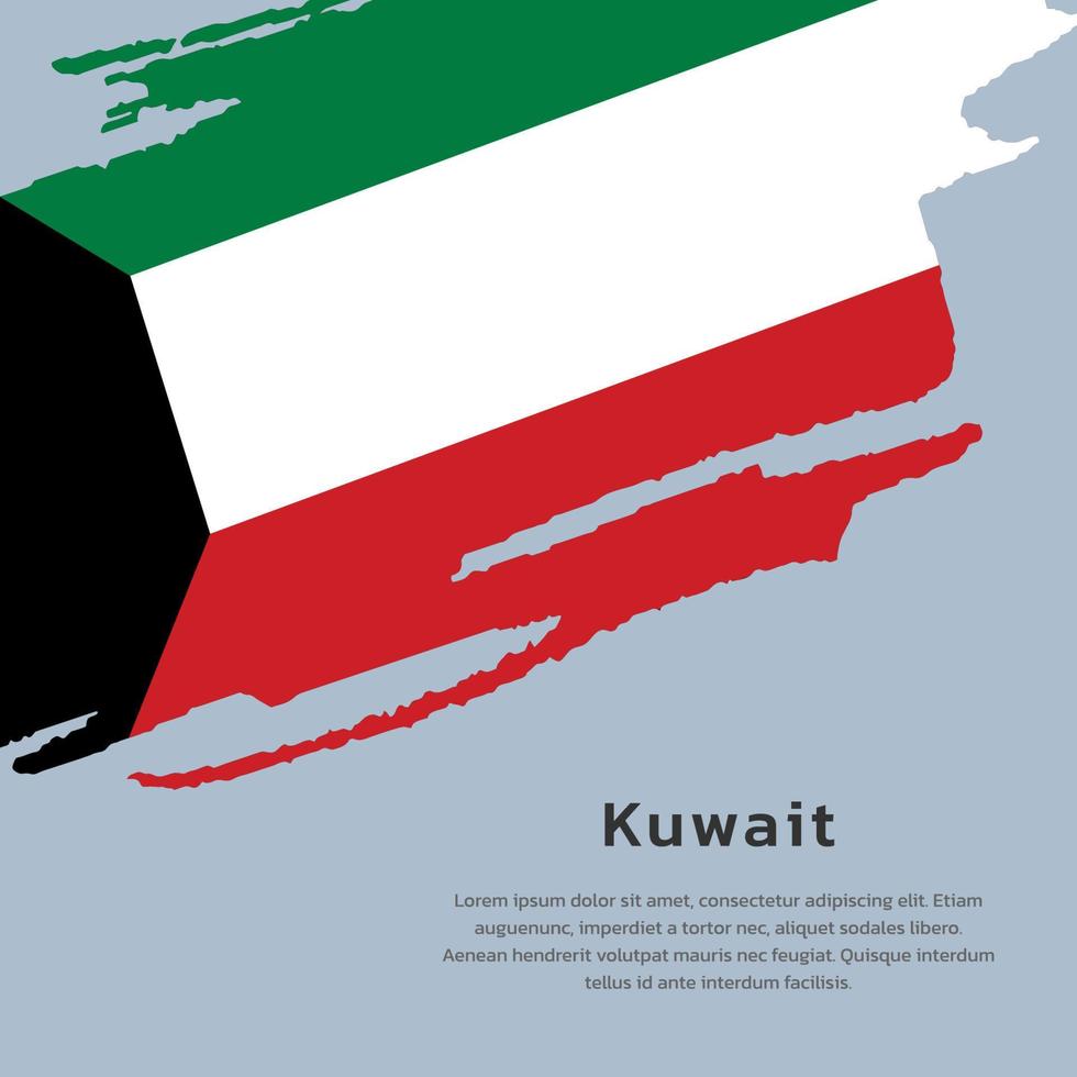 ilustração do modelo de bandeira do kuwait vetor