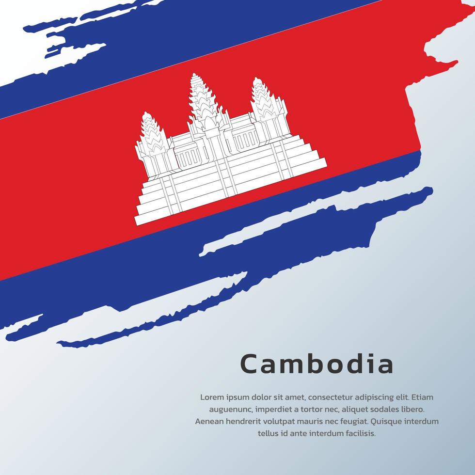 ilustração do modelo de bandeira do camboja vetor