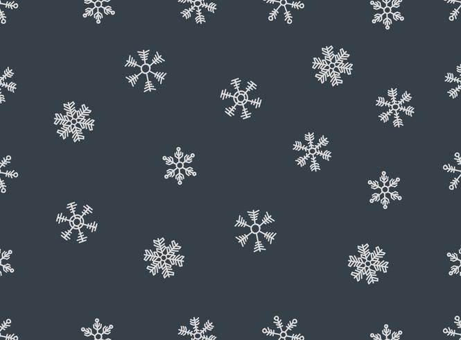 Padrão sem emenda Vector Snowflakes desenhado à mão