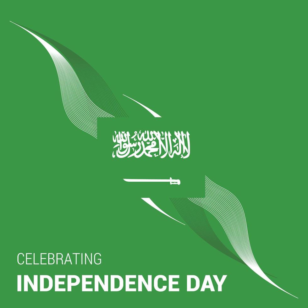 vetor de cartão de design do dia da independência da arábia saudia