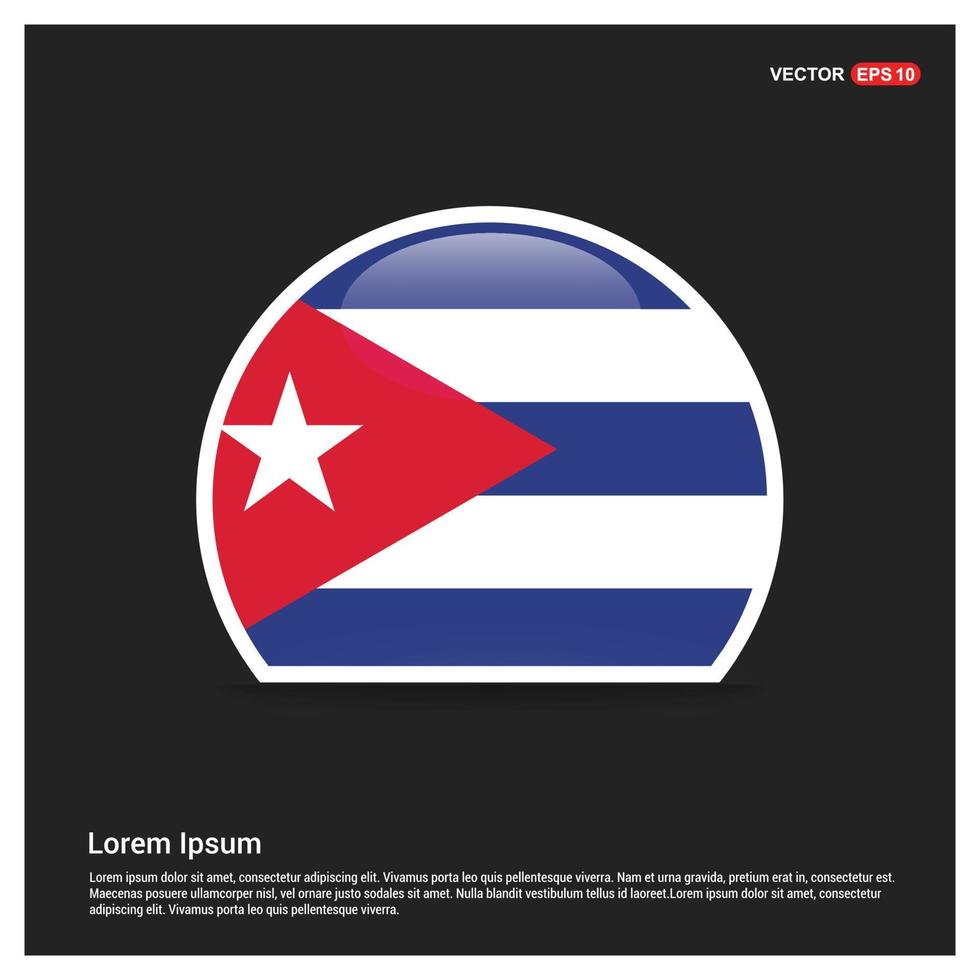 vetor de design de bandeira de cuba