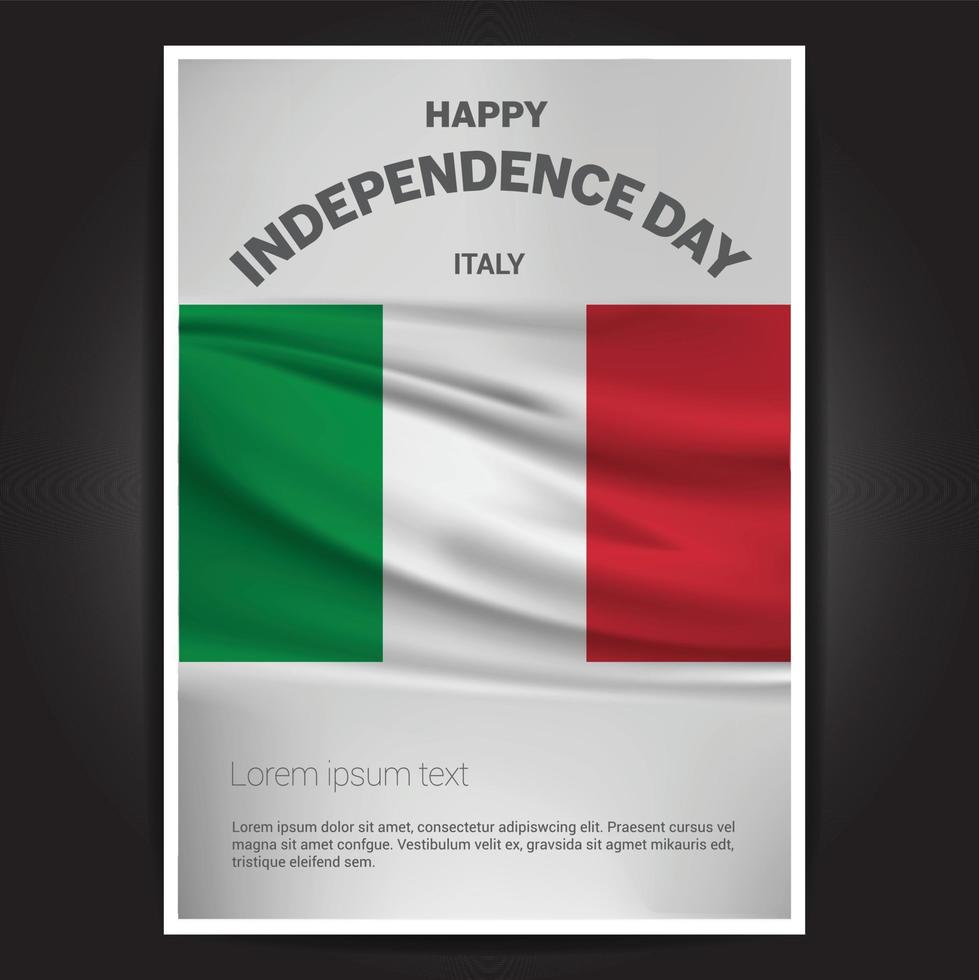 feliz dia da independência vetor de cartão de design com bandeiras