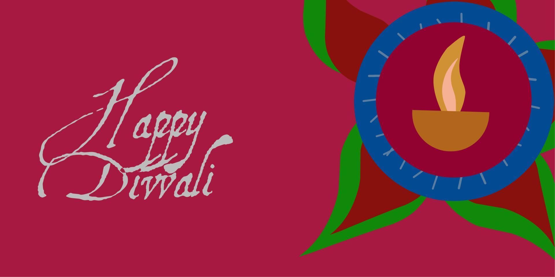 ilustração vetorial de banner de pôster de diwali feliz vetor
