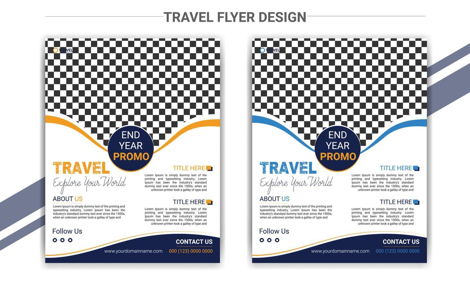 modelo de design de folheto de estilo de viagem profissional moderno vetor