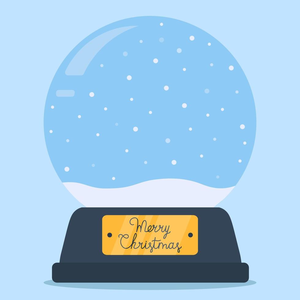 modelo de globo de neve para ilustração vetorial de decoração de feliz natal em estilo simples vetor