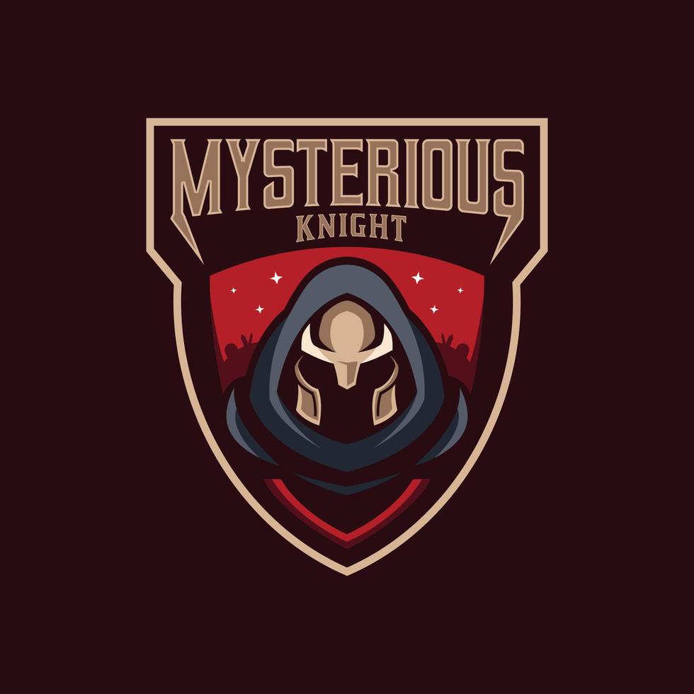 logotipo de esports do cavaleiro misterioso vetor