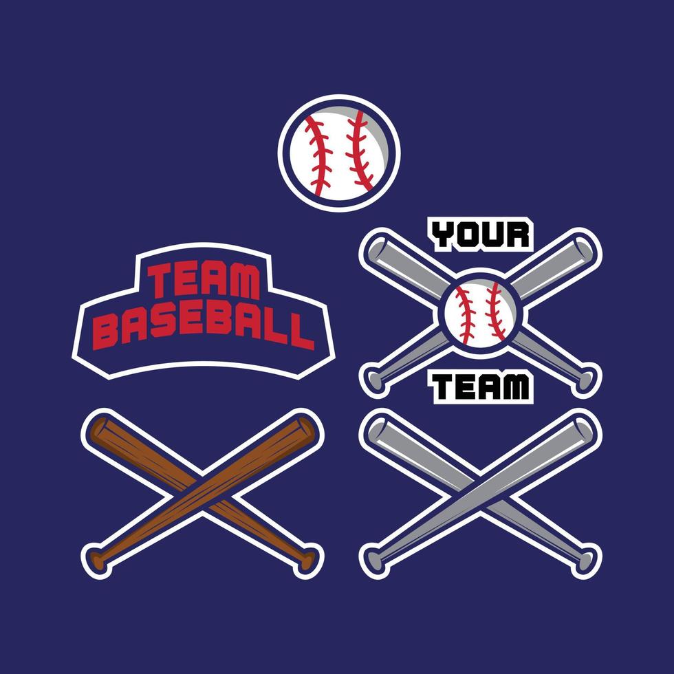 logotipo de esportes de coleção de conjunto de beisebol vetor