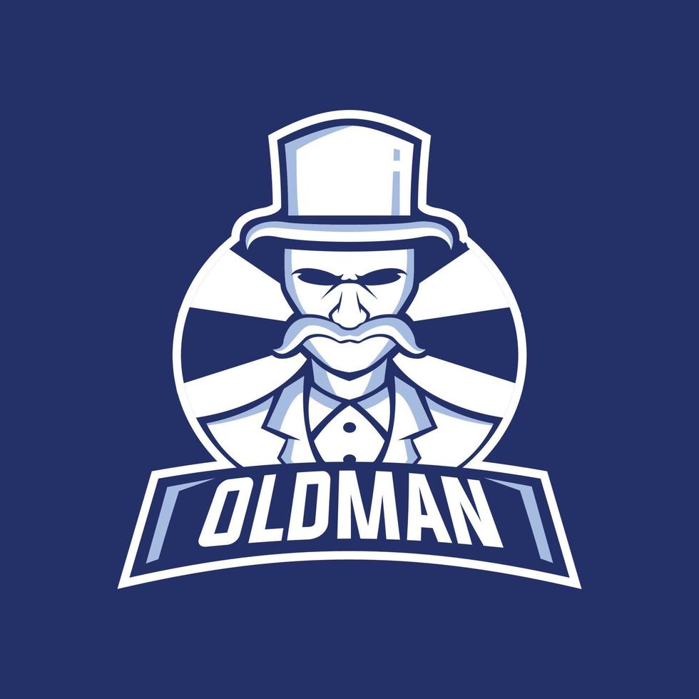 modelos de design de logotipo de esportes oldman vetor