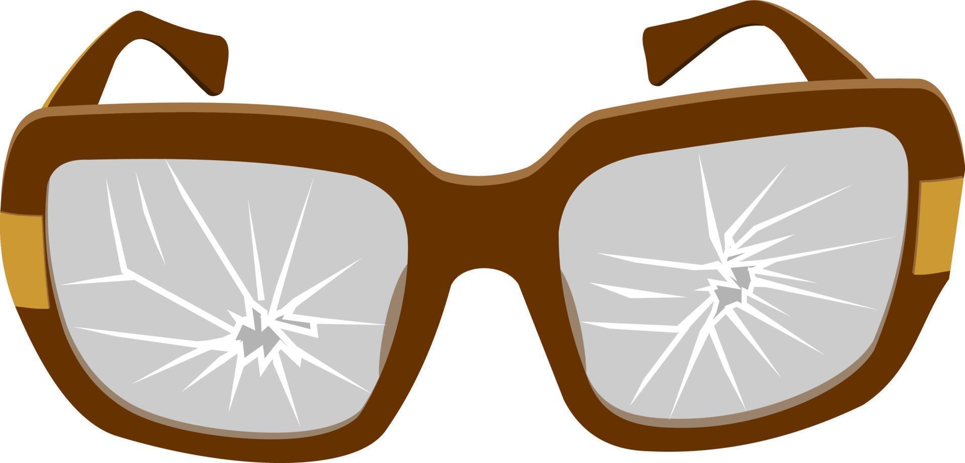 vidros quebrados. óculos de quebra velhos. design de ilustração vetorial plana vetor