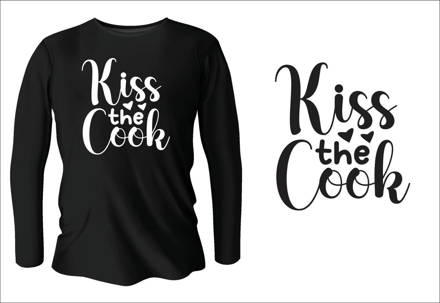 beije o design de camiseta de cozinheiro com vetor