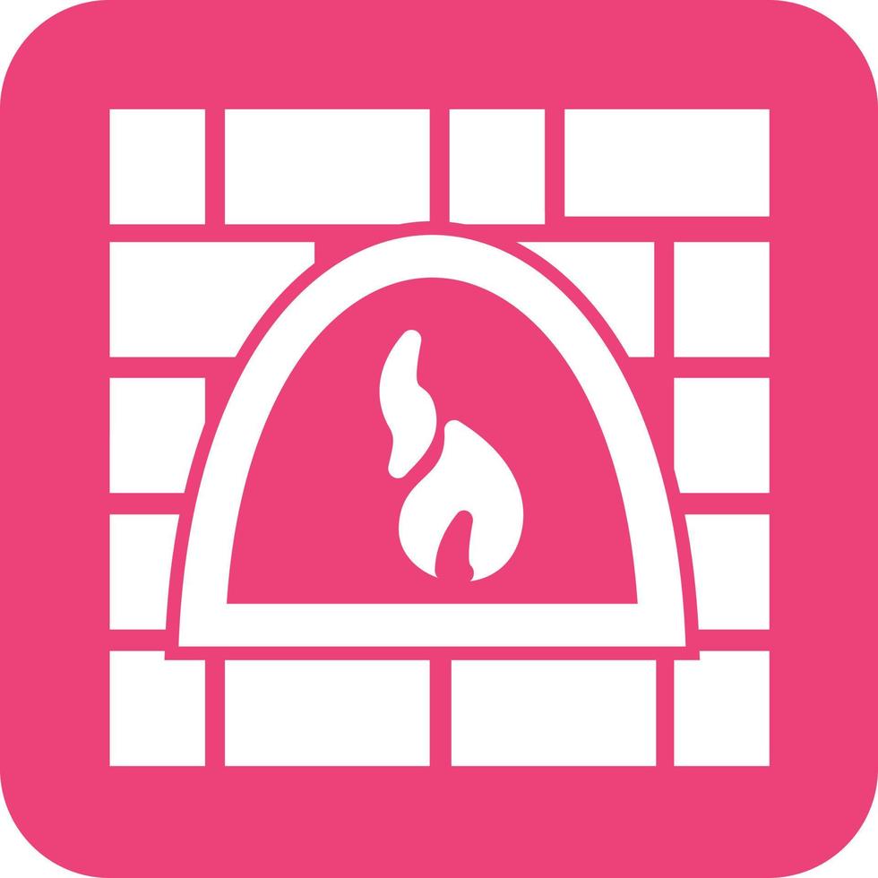 ícone de fundo redondo de glifo de forno de fogo vetor