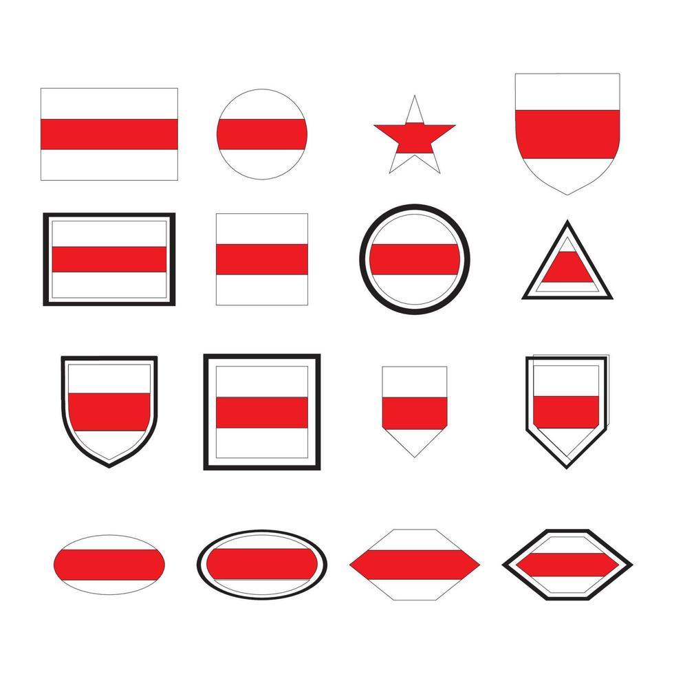 logotipo de bandeira branca vermelha branca vetor