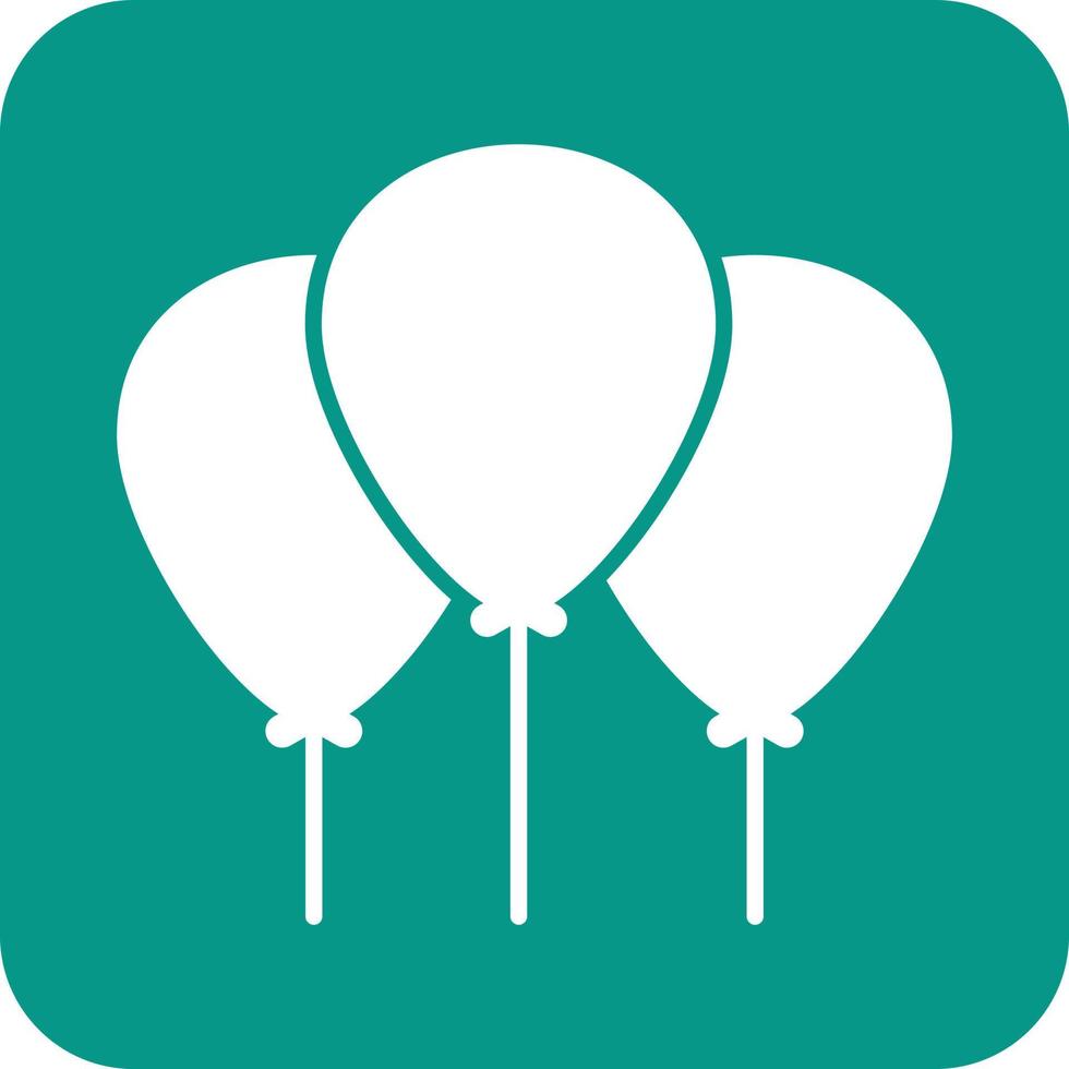 ícone de fundo redondo de glifo de balões vetor