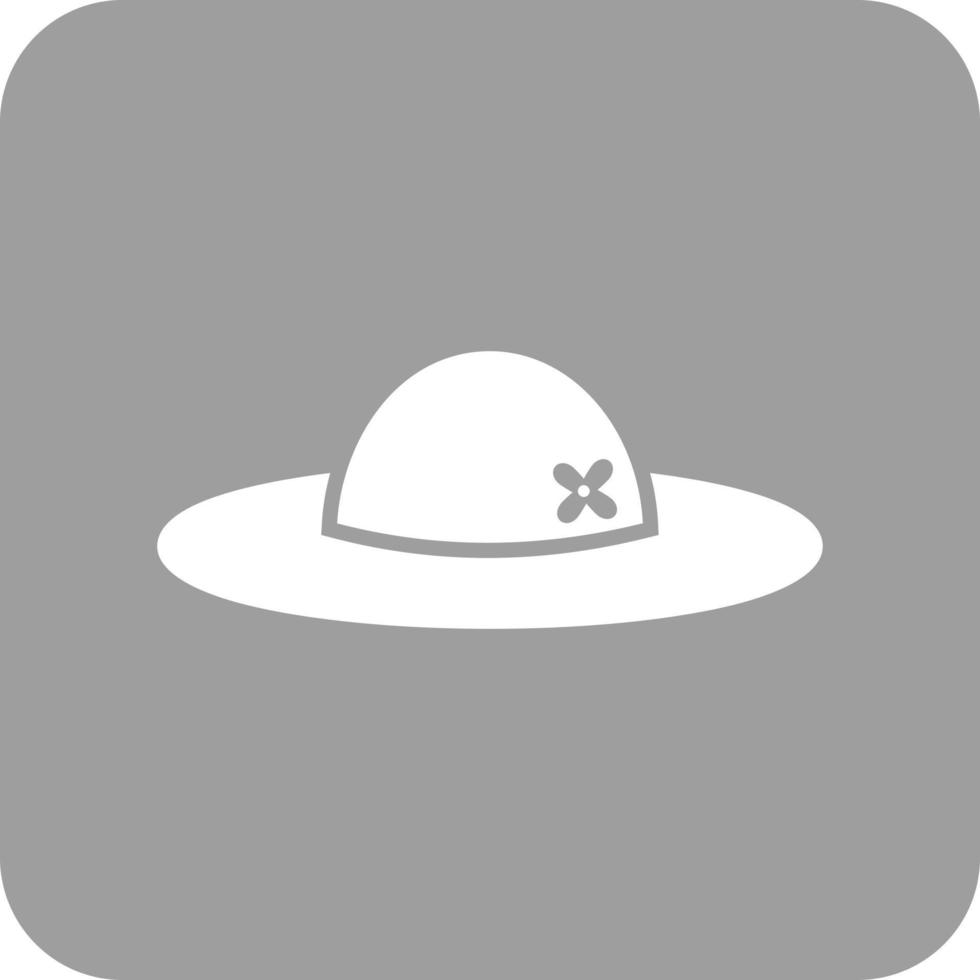 ícone de fundo redondo de glifo de chapéu feminino vetor