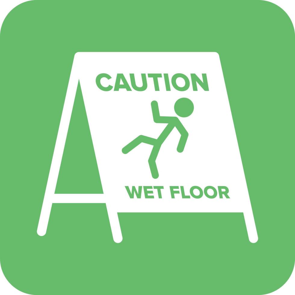 ícone de fundo redondo de sinal de piso molhado vetor