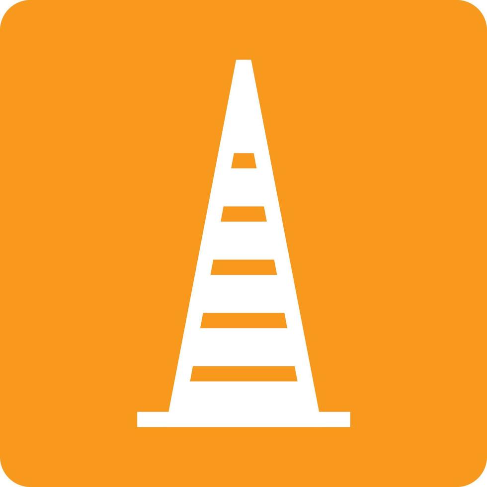 ícone de fundo redondo de glifo de cone de construção vetor