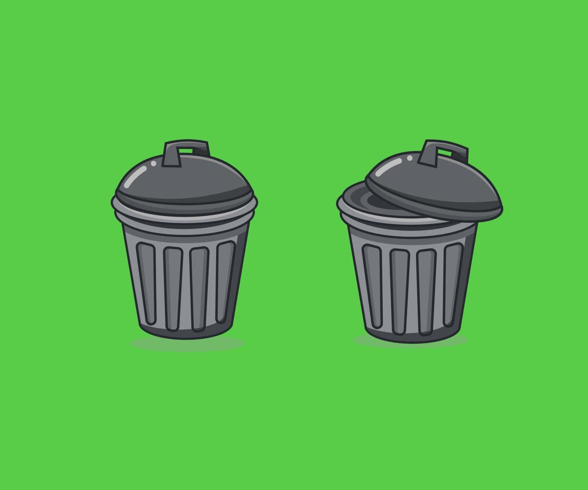 vetor de design de ilustração gráfica de duas latas de lixo