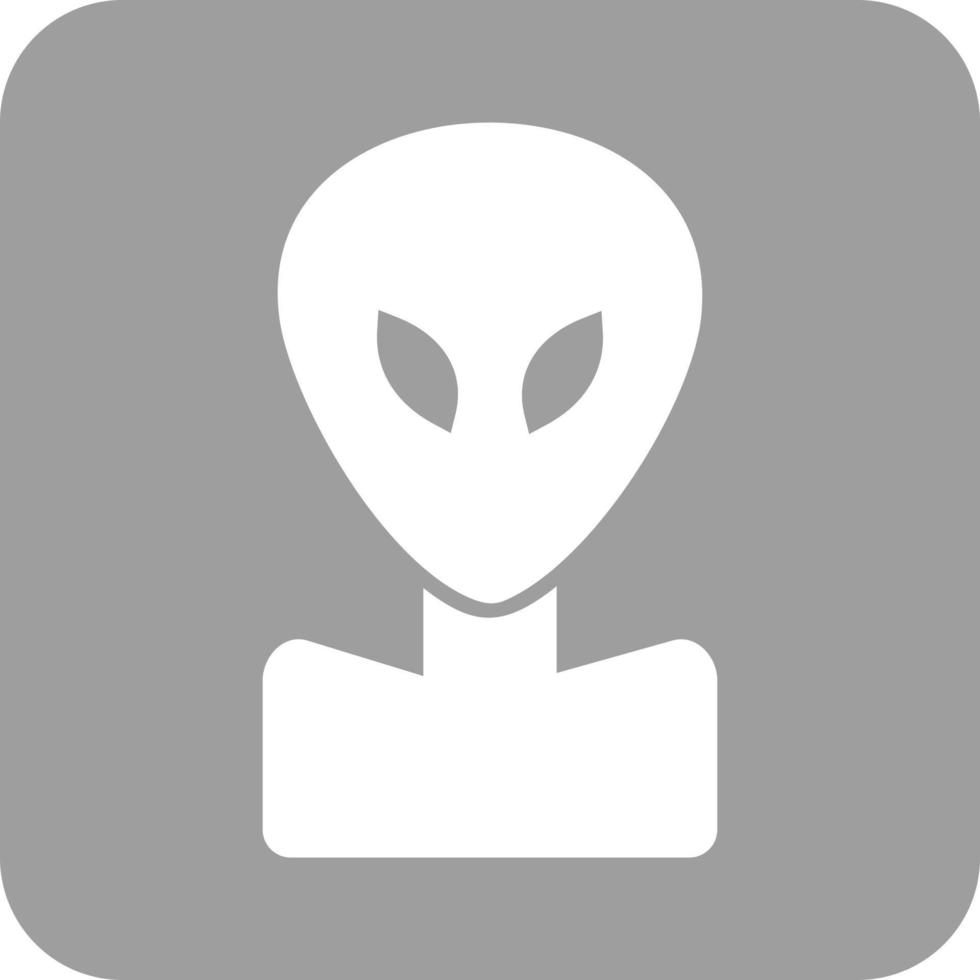 ícone de fundo redondo de glifo de rosto alienígena vetor