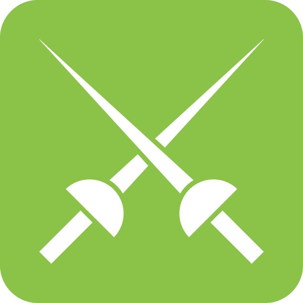 ícone de fundo redondo glifo de espadas de esgrima vetor