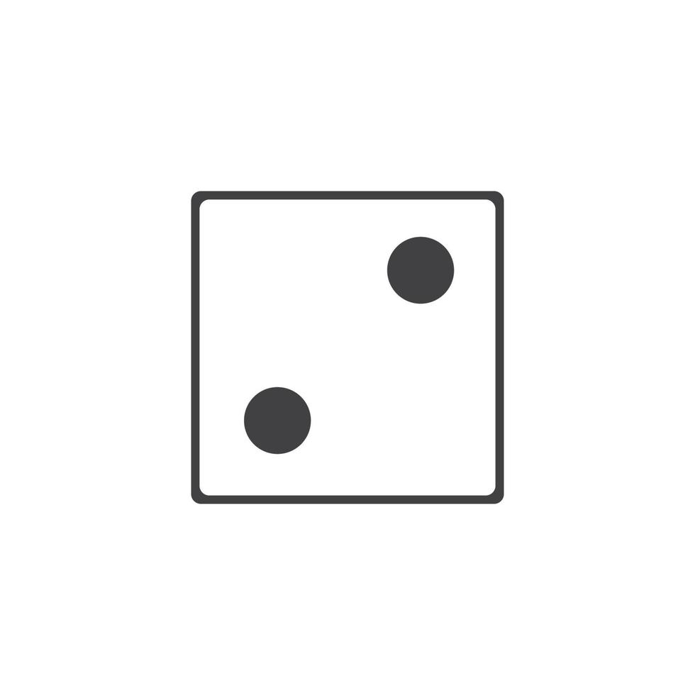 dadinhos ícone de sinal. símbolo do jogo de cassino. ícone de dados planos. botão redondo com vetor de ícone de jogo plano
