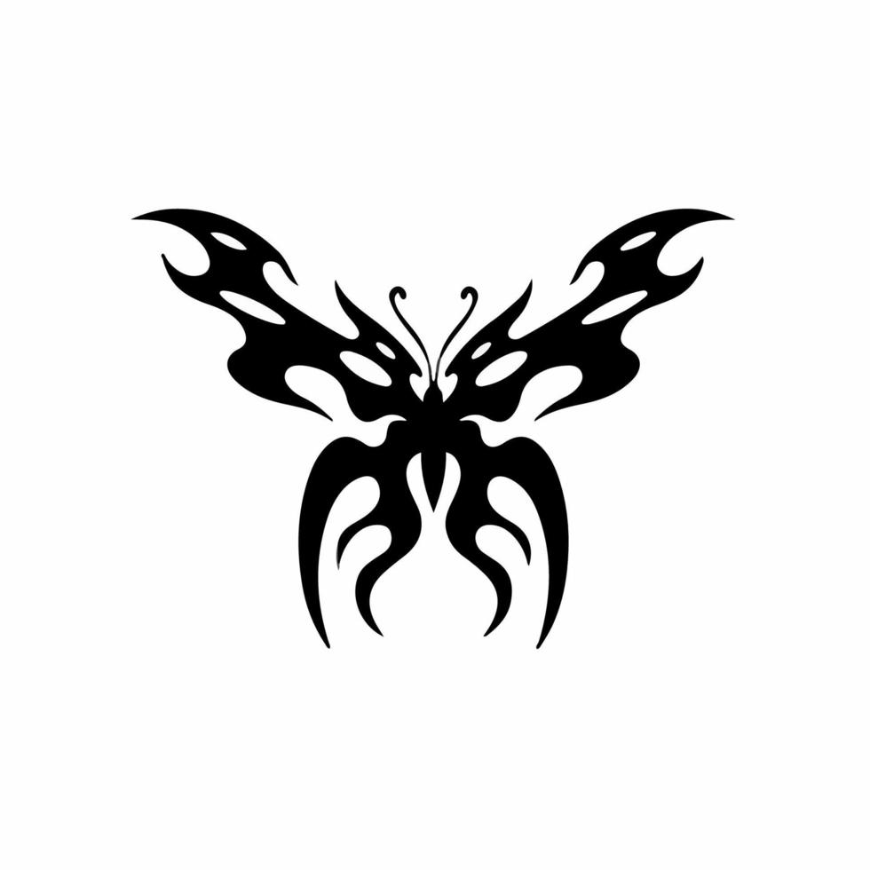símbolo tribal do logotipo da borboleta. desenho de estêncil. ilustração vetorial de tatuagem. vetor