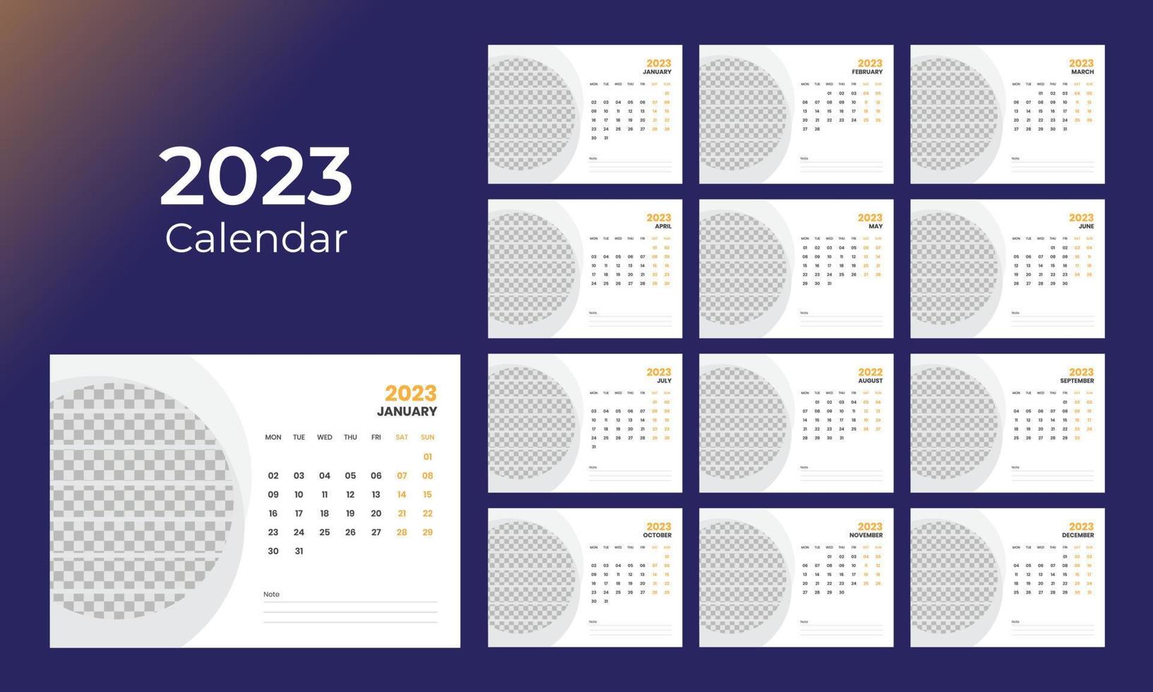 calendário de mesa 2023 vetor