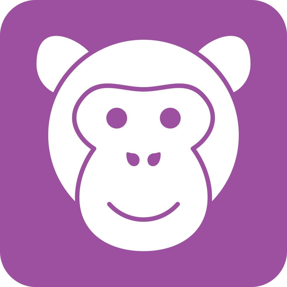 ícone de fundo redondo de glifo de rosto de macaco vetor