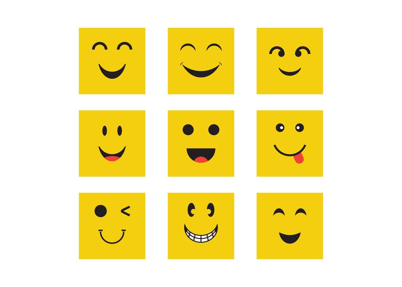 conjunto de emoticons de sorriso vetor