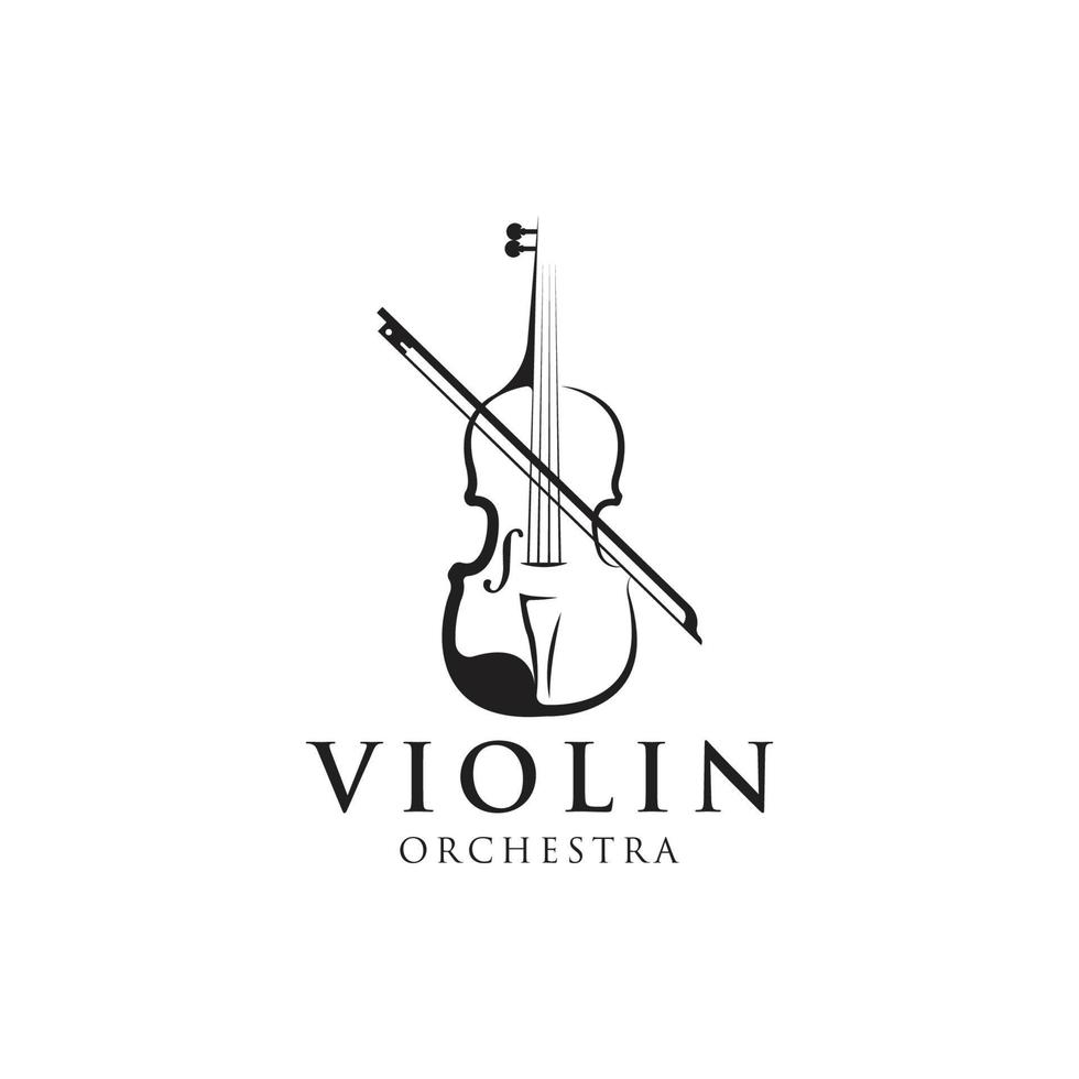 vetor de logotipo de ícone de violino estilizado.